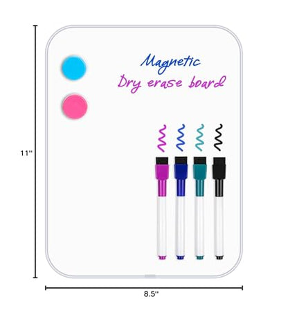 VUSIGN Small Dry Erase White Board, 8.5 x 11 Inches Mini Whiteboard, Magnetic Board for Wall, Fridge, Locker, Kids, Students, Sliver - color: Sliver