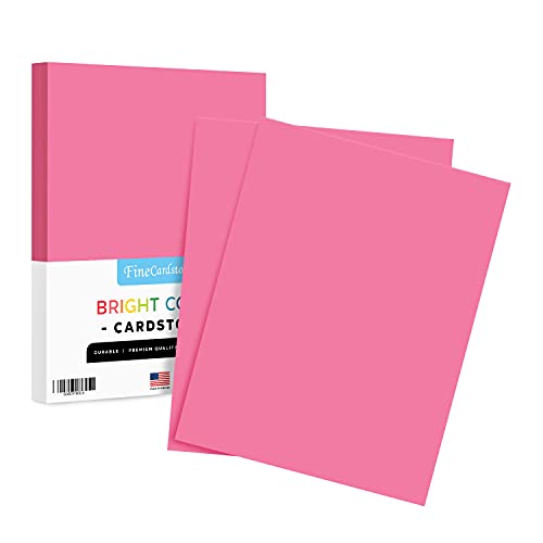 Premium Colored Card Stock Paper | 50 Sheets Pack | Superior Thick 65lb Cardstock, Perfect for School Supplies, Arts & Crafts | Acid & Lignin Free | 8.5 x 11" | Hot Pink/Ultra Fuchsia - color: Hot Pink/Fuschia