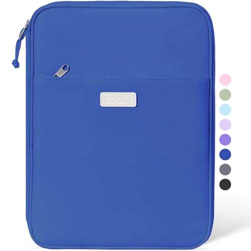 Sooez Zipper Binder Bag, 1 Inch Binders 3 Ring O-Ring, 5-Tab Dividers Expanding File Folder, 500-Sheet Capacity Three Ring Binder, Dark Blue - color: Dark Blue