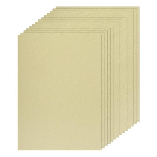 MECCANIXITY 20 Sheet Light Gold Glitter Card Stock, 8"x11" A4 Shimmer Paper,250gsm One-sided Cardstock for DIY Crafts, Scrapbooking, Party Decorations, Invitations - color: Light Gold