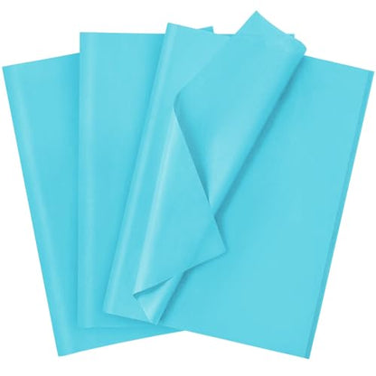 120 Sheets Gift Wrapping Tissue Paper, 20" x 14" Bulk Colored Tissue Paper (Light Blue) - color: Light Blue
