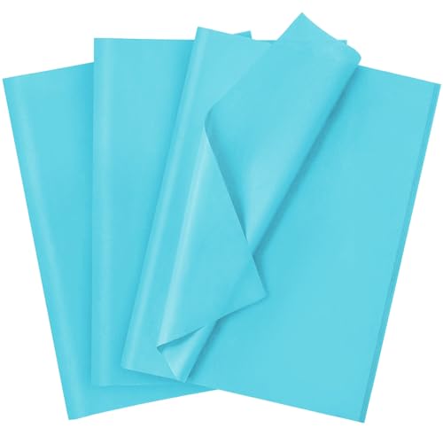 120 Sheets Gift Wrapping Tissue Paper, 20" x 14" Bulk Colored Tissue Paper (Light Blue) - color: Light Blue