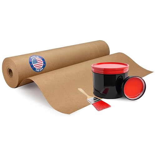 IDL PACKAGING Premium 18" x 60-Yard Brown Masking Paper Roll to Cover Area - Kraft Paint Paper to Protect Surfaces from Water-Based Materials - Painter’s Paper Roll for Home Improvements - color: 18"x180', Brown, size: 1 Roll