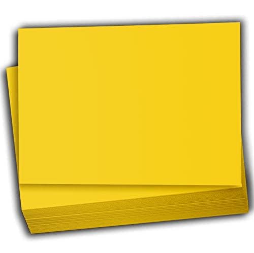 Hamilco Colored Scrapbook Cardstock Paper 5x7 Card Stock Paper 65 lb Cover 100 Pack (Dandelion Yellow) - color: Dandelion Yellow