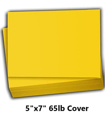 Hamilco Colored Scrapbook Cardstock Paper 5x7 Card Stock Paper 65 lb Cover 100 Pack (Dandelion Yellow) - color: Dandelion Yellow