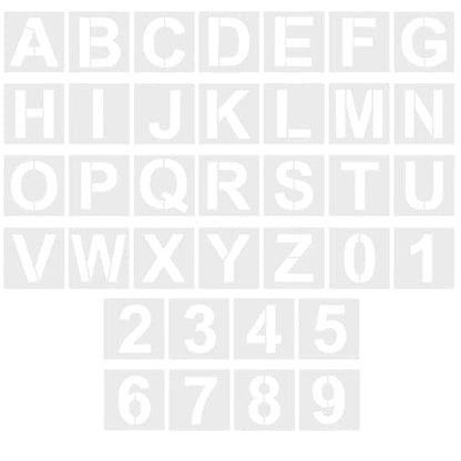 36 Pcs 3 Inch Letter and Number Stencil Reusable Plastic Alphabet Stencils Template Set for Wood Wall Fabric Rock Signage Chalkboard Crafts Painting DIY Art Projects