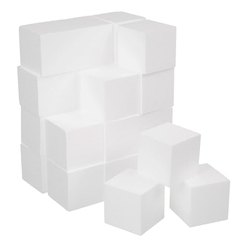 Crafare 2x2x2 Inch Foam Square Blocks 24Pack Mini Square Cubes for Sculpting Polystyrene Cubes for Crafting Modeling Art Projects - size: 2x2x2inch 24pcs