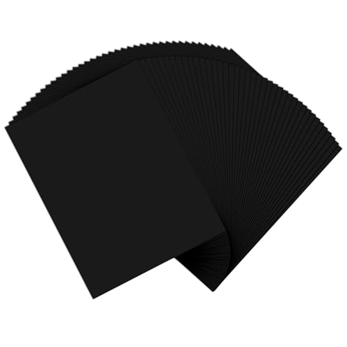 110lb Halloween Cardstock Paper 8.5 x 11 Heavy Card Stock, Goefun 50 Sheets Black Paper for Invitations, Resume, Business Card Stock（300 GSM） - color: Black, size: 8.5x11