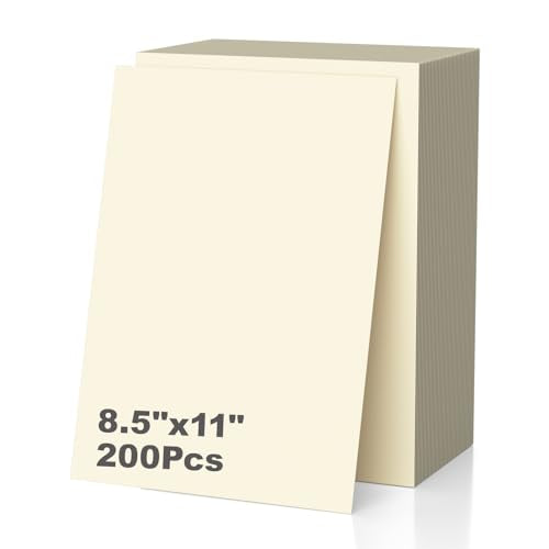 200 Sheets of Cardstock 8.5 x 11, Heavyweight Cover Cream Cardstock Printer Paper 8.5 x 11, 190 gsm Ivory Card Stock Paper for Wedding Invitations, Elegant Stationery, Scrapbooking & DIY Crafts - color: Ivory - 200 Sheets, size: 8.5"x11"