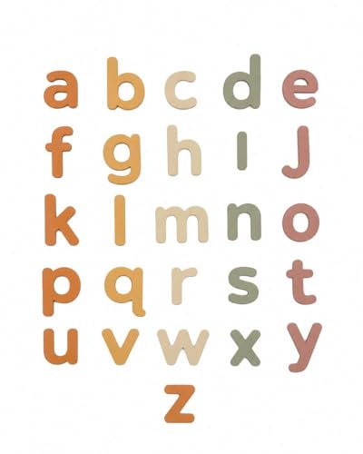 Neutral Lowercase Aphabet Magnets. Silicone Alphabet Magnetic Letters, 26 Piece Non Toxic Learning Set, Perfect for Refrigerator, Whiteboard and Educational Activities. ABC fridge magnets for toddlers - color: Lowercase Silicone Alphabet Magnets