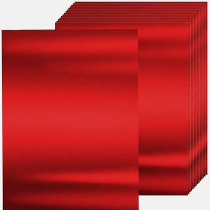 25 Sheets Metallic Cardstock Paper Cardstock 8.5 x 11 Shimmer Sheets 250gsm/92lb Heavyweight Scrapbook Paper (Red, 25 Sheets) - color: Red