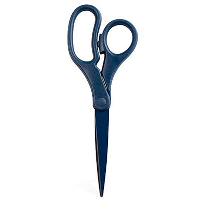JAM PAPER Multi-Purpose Precision Scissors - 8 Inch - Navy Blue - Ergonomic Handle & Stainless Steel Blades - Sold Individually - color: Navy Blue, size: Standard (8 Inch)