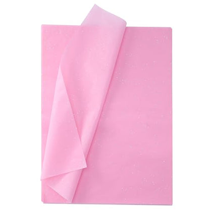 36 Sheets Glitter Pink Tissue Paper for Gift Bags – 20 x 20 inch Sparkling Wrapping Tissue for Crafts & Party Packaging - color: Pink