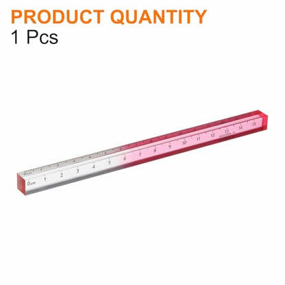 HARFINGTON Acrylic Clear Straight Rulers 15cm Metric Transparent Gradient Three-Dimensional Plastic Ruler Square Cube Measuring Tool for Classroom Office, Pink - color: Pink, size: 15cm