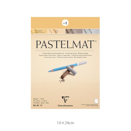 Clairefontaine 96016C Pastelmat, glued pad, 18x24cm, 18 x 24 cm, Assorted Colours - size: 18 x 24 cm, style: Card Pad No 1