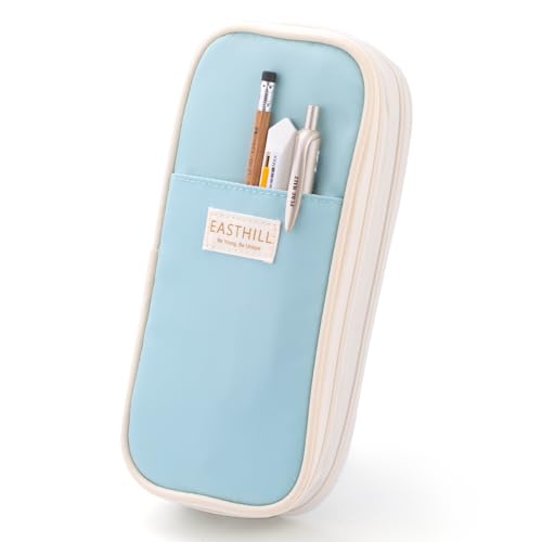 EASTHILL Big Capacity Pencil Case Large Pencil Pouch Stationery Pen Bag for Teen Girls-Blue - color: Blue