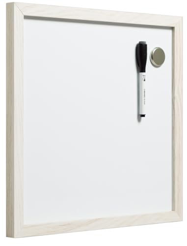 U Brands Rustic Dry Erase Board with White Wooden Frame, Office Supplies, 14” x 14” - style: Dry Erase Board