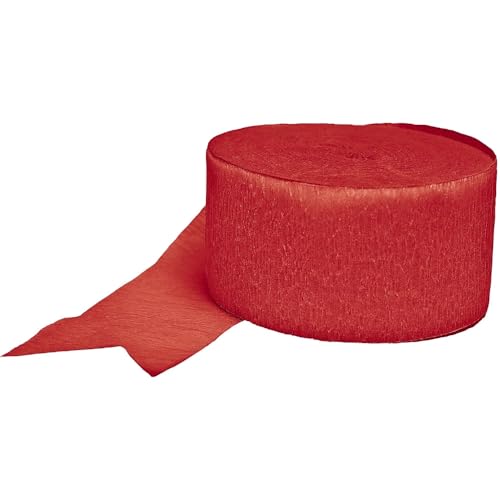 Apple Red Crepe Paper Roll - 81' (1 Count) - Great for Stunning DIY Crafts, Party Decor, and More - color: Red, size: 81 Foot (Pack of 1)