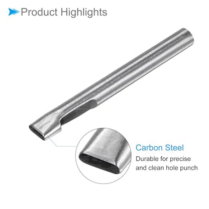 Hollow Punch, 3mm x 11mm Hole, 45# Steel Oval Shaped Gasket Tool - (Applications: for Leather DIY Leathercraft Wallet) - size: 3mm x 11mm