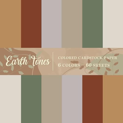 60 Sheets 8.5 x 11 Inch Earth Tones Card Stock Thick Paper Cards Colored Scrapbook Paper for Earth Day Prints DIY Arts Crafts School Office Home Supplies, 65LB - color: Earth Tones