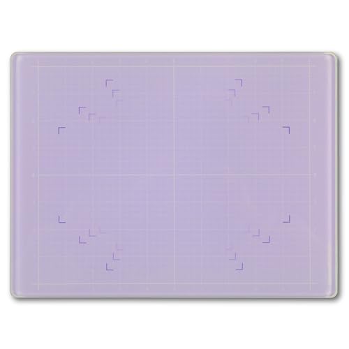 GLASSBOARD STUDIO Glass Craft Mat - Magnetic, Heat & Scratch Resistant - For Crafting, Cutting, Painting, Mixed Media Artwork - Grid Lines, Non-Slip Rubber Feet (Meadow Lilac 9"L x 12"W) - color: Meadow Lilac, size: 9"L x 12"W