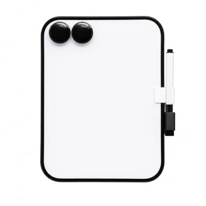 6" X 8" Small White Board with Erasable Markers and 2 Magnets(Black) | ABS frame, magnetic board—smooth surface; easy to write on and erase—mini whiteboard for kitchen, school lockers, and offices - color: Black