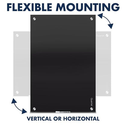 Quartet Magnetic Dry Erase Board, 96" x 48" Glass Whiteboard for Wall, Infinity, Black (G9648B) - size: 96"W x 48"H