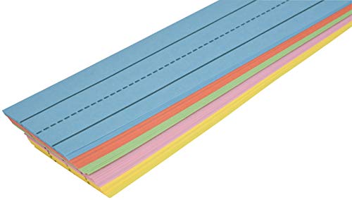 School Smart Ruled Rainbow Sentence Strips, Rainbow ,3 x 24 Inches (Pack of 100) - size: 3 x 24 Inches (Pack of 100)