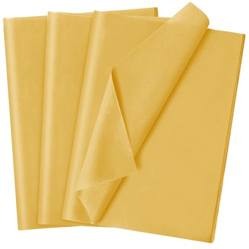 120 Sheets 20"X14" Gold Tissue Paper for Gift Bags Wrapping, Art Tissue Paper Bulk for Holiday Birthday Party Crafts Decoration (Gold) - color: Gold