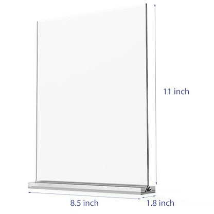 newnewshow Acrylic Sign Holder 8.5x11 Inch 6 Pack Vertical T Shape Double-Sided Desktop Display Holder - size: 6 Pack 8.5*11