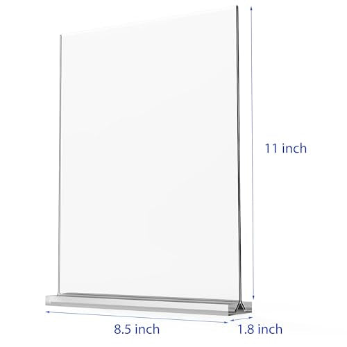 newnewshow 8.5x11 Acrylic Sign Holder 3 Pack Vertical Double-Sided Display (Optional 8.5x11 8.5x5.5 5x7 Horizontal and Vertical) - size: 3 Pack 8.5*11