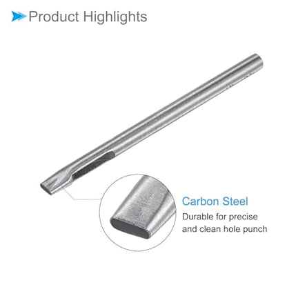 Hollow Punch, 2mm x 6mm Hole, 45# Steel Oval Shaped Gasket Tool - (Applications: for Leather DIY Leathercraft Wallet) - size: 2mm x 6mm