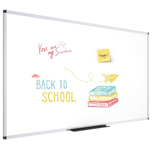 VIZ-PRO Dry Erase Board/Whiteboard, 72 x 48 Inches, Wall Mounted Board for School Office and Home 6' x 4' - size: 72"W x 48"H