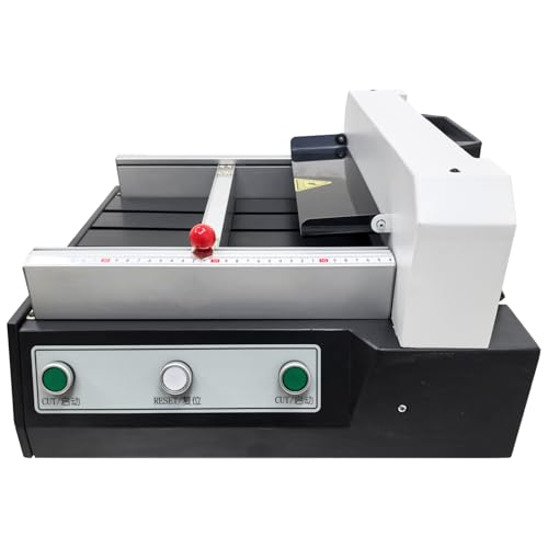 TECHTONGDA 12.6in Electric Paper Cutter, 1.65in/42mm Cutting Thickness, 110V Desktop Paper Cutting Machine with Infrared Photoelectric Protection, Electric Guillotine Trimmer for Office School
