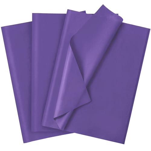 120 Sheets 20"X14" Purple Tissue Paper for Gift Bags Wrapping, Art Tissue Paper Bulk for Weddings Birthday Party Crafts Decoration - color: Purple