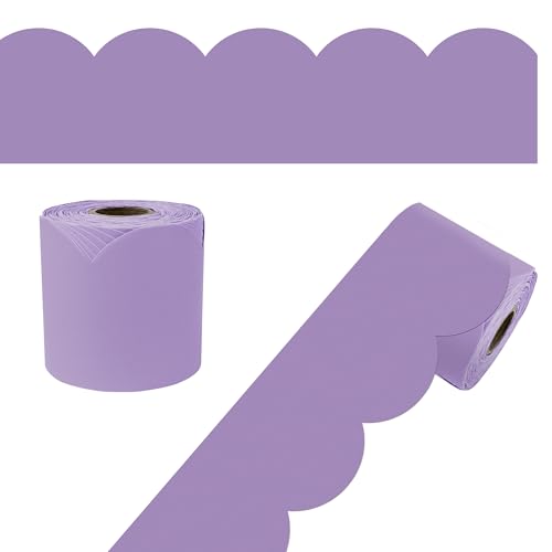 Carson Dellosa Education 65Ft Lavender Bulletin Board Borders,1 Roll of Lilac Scalloped Trim for Rolling Whiteboard,Cork & Posterboard,Pastel Purple Party, Easter,Spring Decorations & Classroom Décor - color: Lilac, style: Scalloped