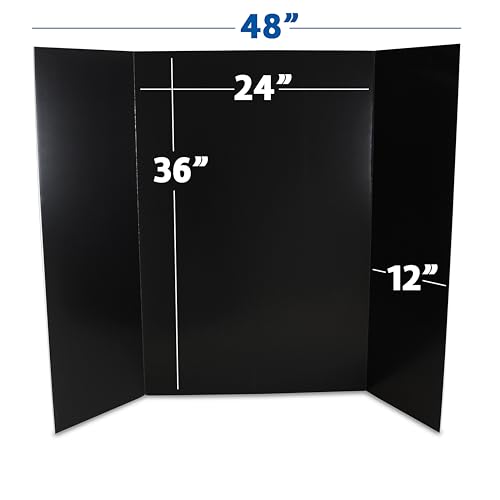 Flipside Products 36” x 48” Foam Project Boards for Presentations, Science Fair, School Projects, Event Displays and Trifold Picture Board - Single-Sided Black 3/16'' Thick - 24 Pack - color: Black, style: 24 Pack