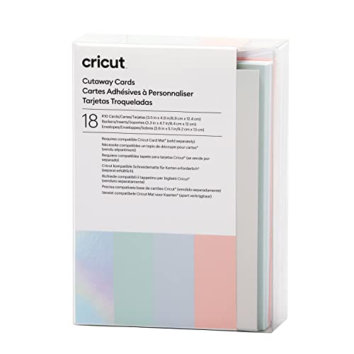 Cricut Cutaway Cards R10, Intricately Design Birthday Cards, Thank You Cards, Custom Greeting Cards, Holographic Backer, Compatible with Cricut Joy/Maker/Explore Machines, Pastel Sampler (18 ct) - color: Pastels, size: 18 Count