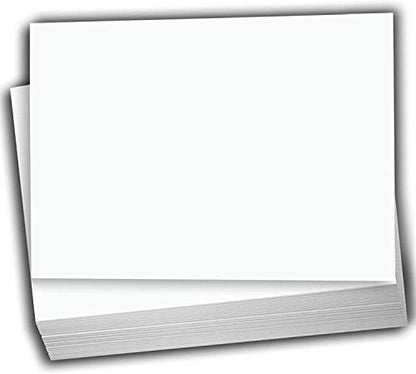Hamilco White Cardstock Paper with Half Sheet Size – 5.5" x 8.5", 80 lb Cover, Printable Blank Invitation & Greeting Cards, 100 Pack - size: 100 Pack