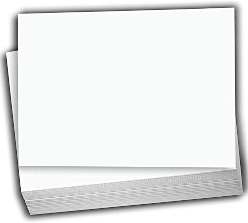 Hamilco White Cardstock Paper with Half Sheet Size – 5.5" x 8.5", 80 lb Cover, Printable Blank Invitation & Greeting Cards, 100 Pack - size: 100 Pack