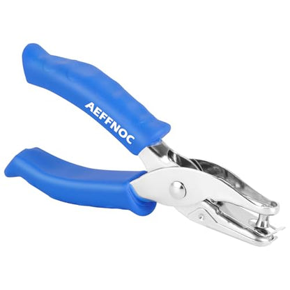 AEFFNOC Single Hole Punch, One Hole Puncher with Soft Grip Handle, 1/4 Inch Paper Hole Punches, Small Hole Punchers with Paper Mess Tray, 6 Sheets Capacity, for Crafts, Scrapbooks (Blue) - color: Blue 1/4 inch