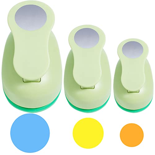 UCEC Circle Cutter, 3 Pcs Circle Punch, Craft Paper Hole Cutter for Crafting, 3/8 5/8 1 Inch Hole Punch for Paper Crafts - size: 3pack, 3/8+5/8+1in
