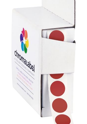 ChromaLabel 1/2 Inch Round Permanent Color-Code Dot Stickers, 1000 per Dispenser Box, Burnt Umber - color: Burnt Umber, size: 1/2"