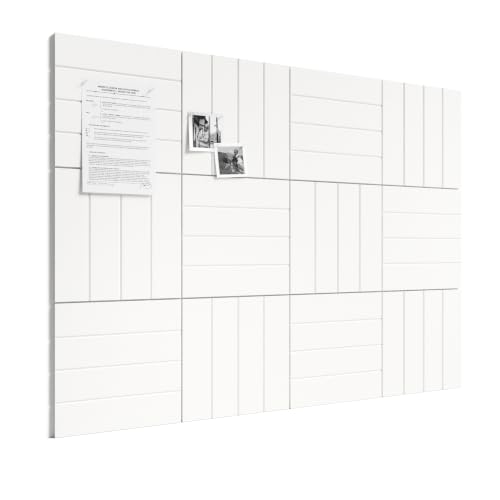 Bumusty Large Cork Board Alternative-48 x 36" Felt Bulletin Board Tiles, with 30 Pushpins, 70 Adhesive Tabs, Bold-Stripe 12-Pack, Cork Boards for Office Push Pin Board Felt Board-Milky White - color: Milky White, size: Bold-stripe 12-pack