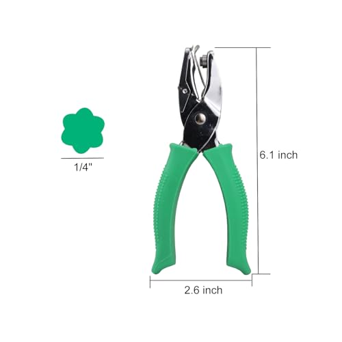 1/4 Inch Flower Shaped Hole Puncher, Handheld Single Hole Paper Punch, One Hole Paper Punch for DIY Craft Paper Scrapbook Puncher Hand Tool - style: Flower