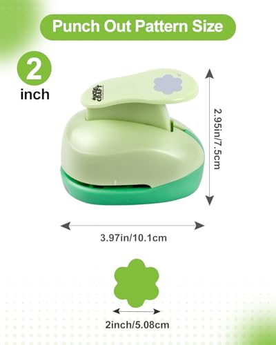 UCEC 2 inch Paper Punch Flower Hole Punch Flower Punches for Paper Crafts Large Flowers PaperPuncher FlowerPunch Craft Punches Flowers Scrapbook Puncher - color: Flower, size: 2 Inch