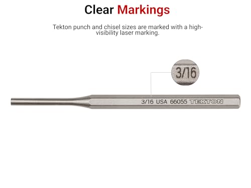 TEKTON 1/4 Inch Alignment Punch | 66177 | Made in USA - size: 1/4 in., style: Alignment