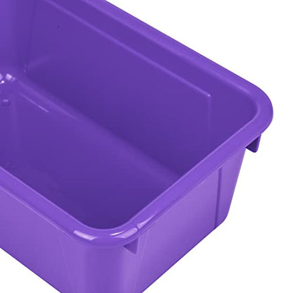 Storex Small Cubby Bins – Plastic Storage Containers for Classroom, 12.2 x 7.8 x 5.1 inches, Purple, 5-Pack (62419U05C) - color: Purple, style: Bin Only