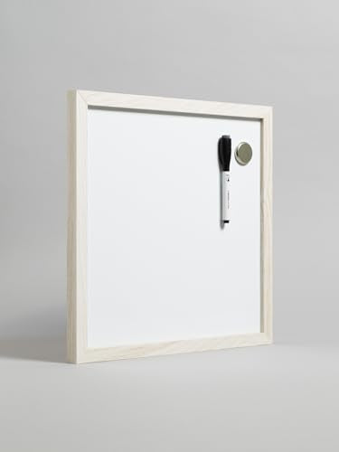 U Brands Rustic Dry Erase Board with White Wooden Frame, Office Supplies, 14” x 14” - style: Dry Erase Board