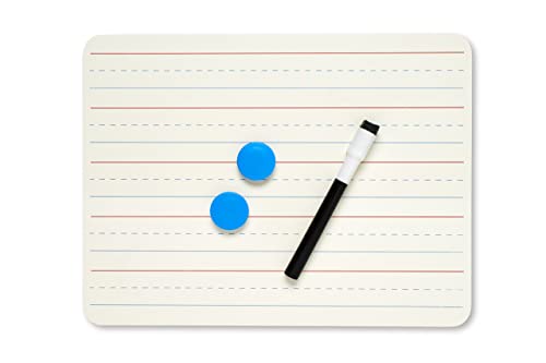 Charles Leonard Magnetic Dry Erase Board Classroom Pack - Mini Lapboard School Supplies – Set of 12 Two-Sided Plain/Lined Dry Erasable White Boards, 9x12 Inches (35135-12) - color: Plain & Lined, size: 9" x 12" (12-Pack), style: 2-sided Magnetic